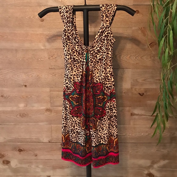 Maggy London Dresses & Skirts - Leopard/tribal print sleeveless dress size 4